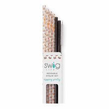Load image into Gallery viewer, Swig Jeepers Creepers + Black Glitter Reusable Straw Set (TALL)