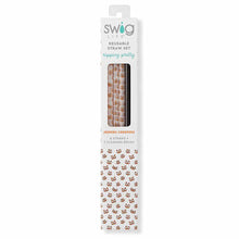 Load image into Gallery viewer, Swig Jeepers Creepers + Black Glitter Reusable Straw Set (TALL)