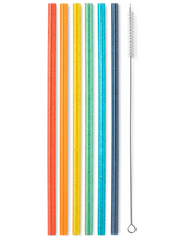 Load image into Gallery viewer, Swig Retro Rainbow Glitter Reusable Straw Set

