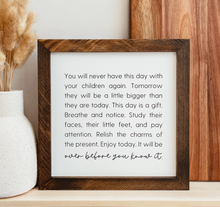 Load image into Gallery viewer, This Day With Children Framed Sign
