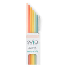 Load image into Gallery viewer, Swig Good Vibrations Rainbow Reusable Straw Set