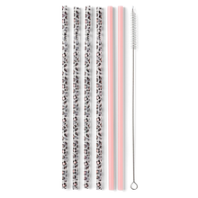 Load image into Gallery viewer, Swig Luxury Leopard &amp; Blush Reusable Straw Set (TALL)
