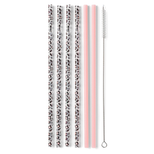 Load image into Gallery viewer, Swig Luxury Leopard & Blush Reusable Straw Set (TALL)