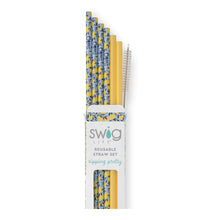 Load image into Gallery viewer, Swig Limoncello Reusable Straw Set (TALL)