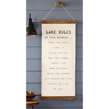 Load image into Gallery viewer, Lake Rules Wall Hanging
