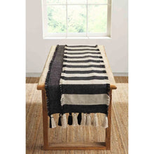 Load image into Gallery viewer, Black Stripe Ponchaa Table Runner