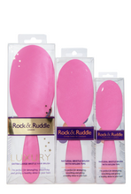 Load image into Gallery viewer, Rock & Ruddle Luxury Super-sized Hair Brush - Tickled Pink Size Comparison