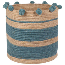Load image into Gallery viewer, Jute Basket- Lagoon Stripe