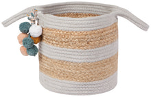 Load image into Gallery viewer, Jute Basket - Dove Grey Stripe
