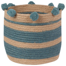 Load image into Gallery viewer, Jute Basket- Lagoon Stripe