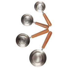 Load image into Gallery viewer, Silver Wood Handle Measuring Cups