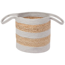 Load image into Gallery viewer, Jute Basket - Dove Grey Stripe