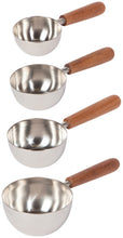 Load image into Gallery viewer, Silver Wood Handle Measuring Cups
