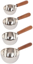 Load image into Gallery viewer, Silver Wood Handle Measuring Cups