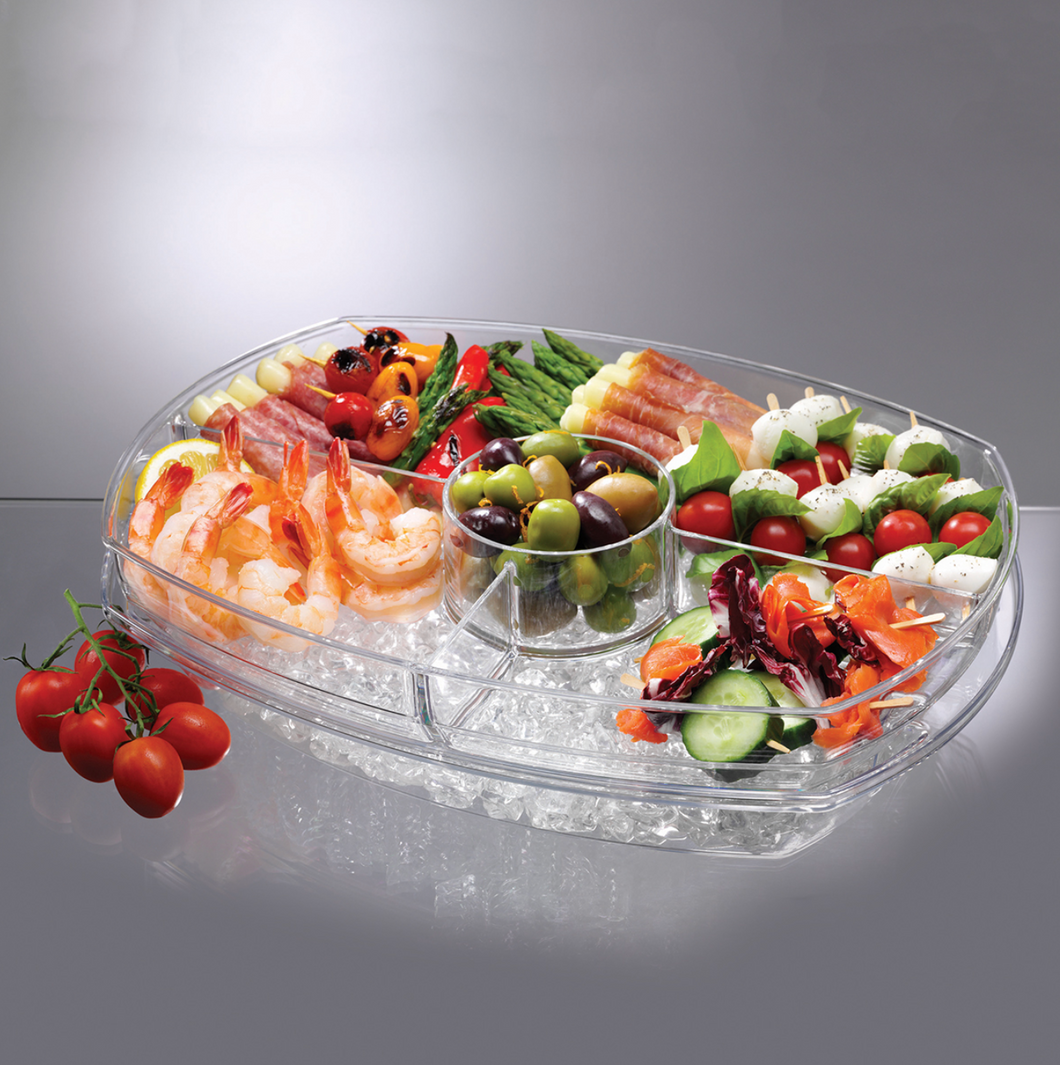 Flip Lid Appetizers On Ice Tray