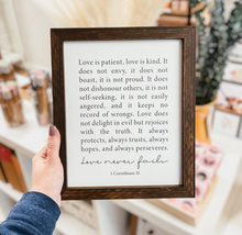 Load image into Gallery viewer, Love Never Fails Framed Sign
