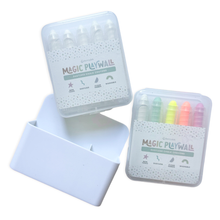 Load image into Gallery viewer, Dustless Chalk Crayons + Magnetic Holder Bundle for Magic Playwall: White

