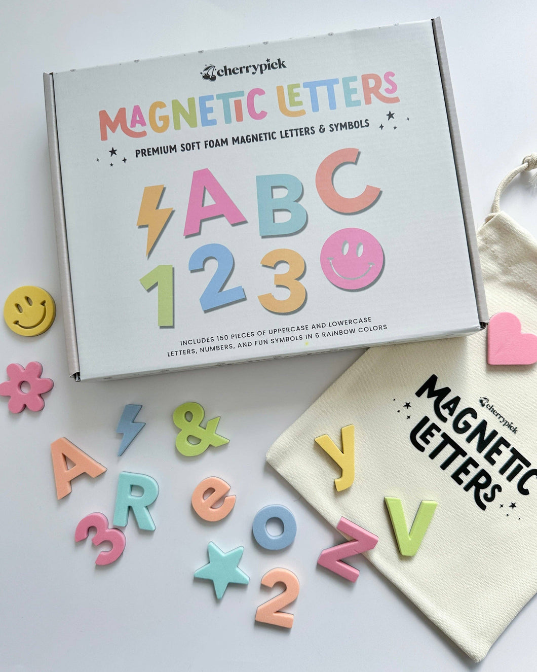 Soft Foam Magnetic Letters & Symbols- Pastel Rainbow