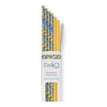Load image into Gallery viewer, Swig Limoncello Reusable Straw Set (TALL)
