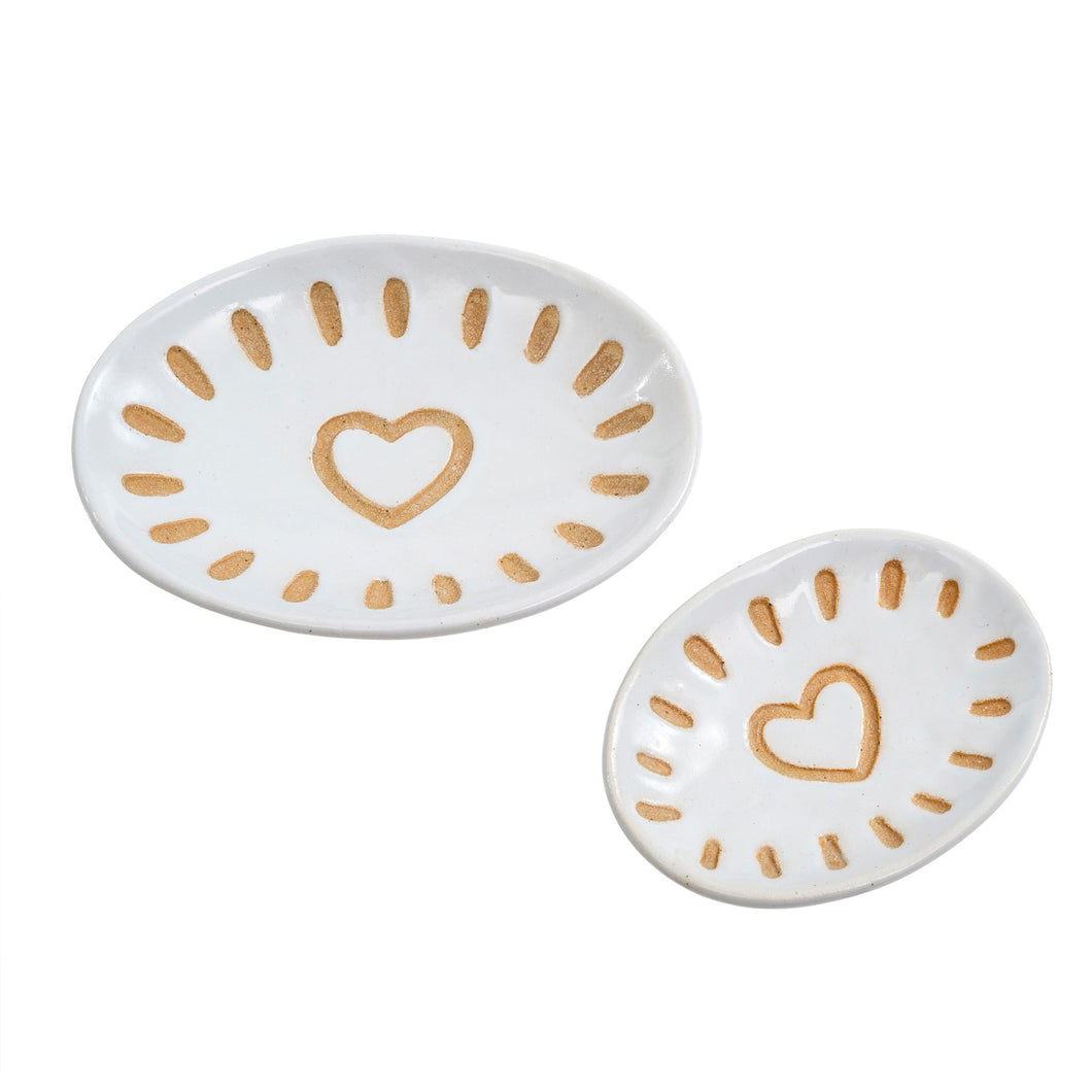 Footed Heart Dish- Multiple Sizes