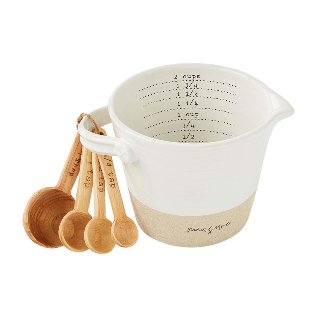 Stoneware Measuring Cup & Spoon