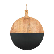 Load image into Gallery viewer, Round Black Wood Serving Board

