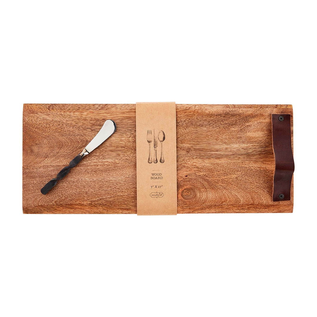 Leather Handle Serving Board Set - Rectangle