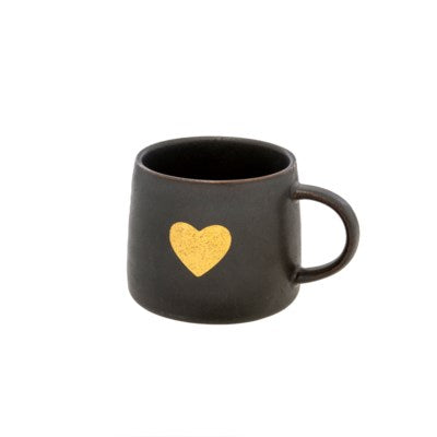 Golden Heart Mug in Black