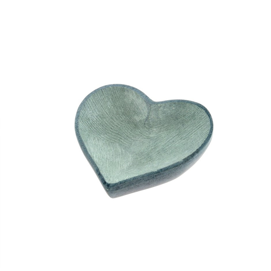 Soapstone Heart Dish Grey - Multiple Sizes