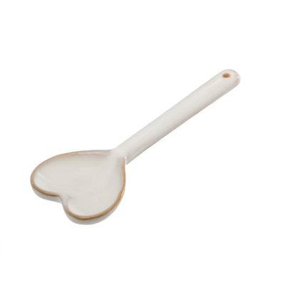 Ceramic Heart Spoon in Cream